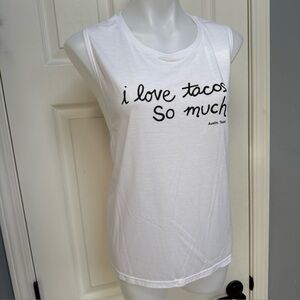 TYLER'S Austin, TX Texas Tank Top "I Love Tacos So Much" sz L NWOT